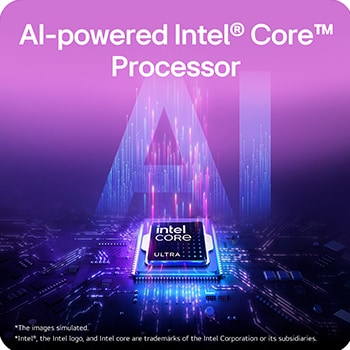 A visual illustration of an AMD Ryzen AI processor placed on a circuit board, symbolizing AI performance. The image highlights up to 50 TOPS processing capability and AMD Radeon Graphics, represented through a glowing AI-themed graphic background.