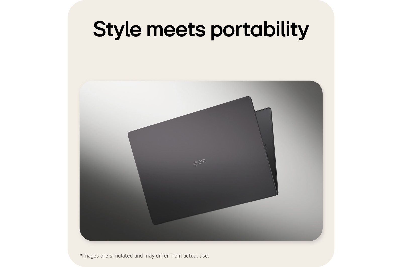 A top-down angled view of an LG gram Pro laptop running professional video editing software. Blue airflow graphics emerge from dual cooling fans beneath the keyboard, visually representing enhanced thermal performance during high-performance tasks.