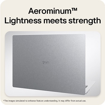 A top-down angled view of the LG gram Pro laptop with a silver metal finish. The image focuses on the slim design and refined surface texture of the lid, with the gram logo centered on the top panel.