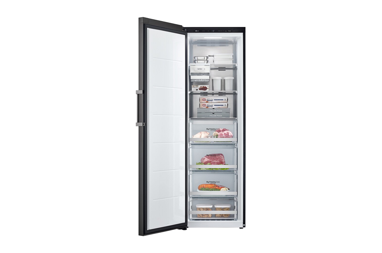 Door open view with food
