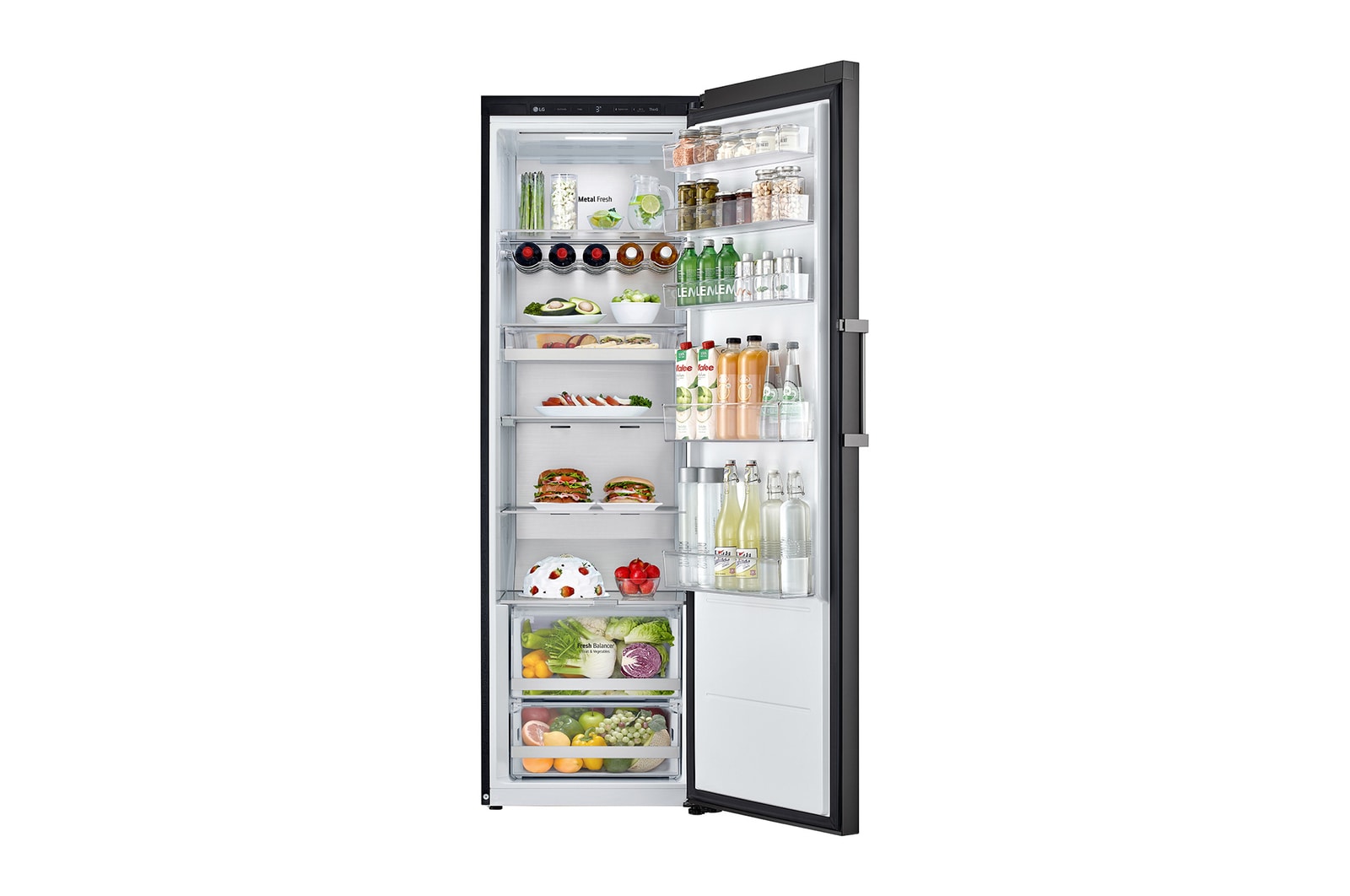 Door open view with food