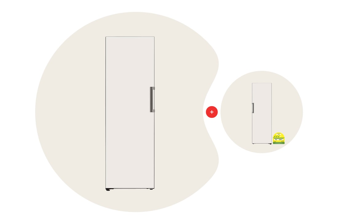 LG 324L 1 Door Freezer Bundle with 386L 1 Door Refrigerator in Glass Beige, OBJFRIDGE.PTO3