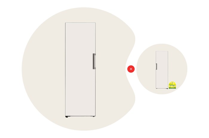 LG 324L 1 Door Freezer Bundle with 386L 1 Door Refrigerator in Glass Beige, OBJFRIDGE.PTO3
