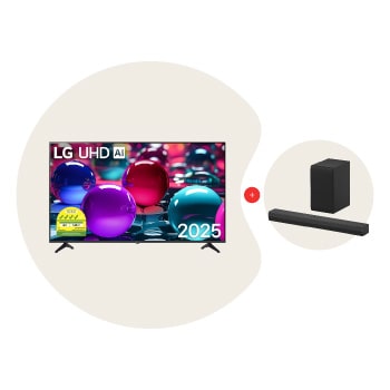 LG 50 Inch LG UHD AI UA73 4k Smart TV Bundle with Soundbar S40T, UHDSBAR.PTO15