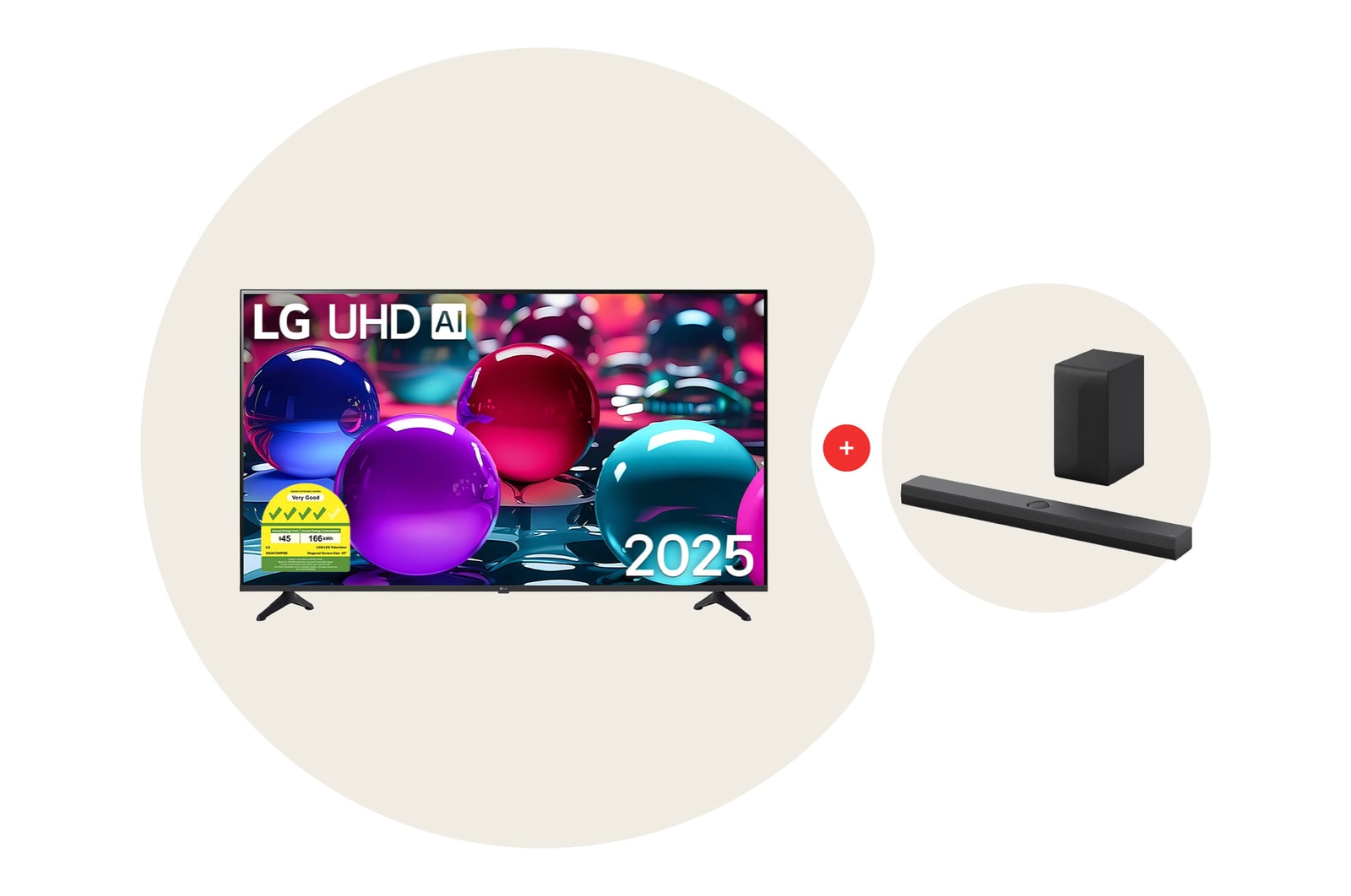 LG 55 Inch LG UHD AI UA73 4k Smart TV Bundle with Soundbar S70TY, UHDSBAR.PTO17