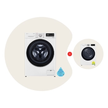 LG 10kg Front Load Washing Machine Bundle with 10kg Dryer in White, WASHERDRYER.PTO3