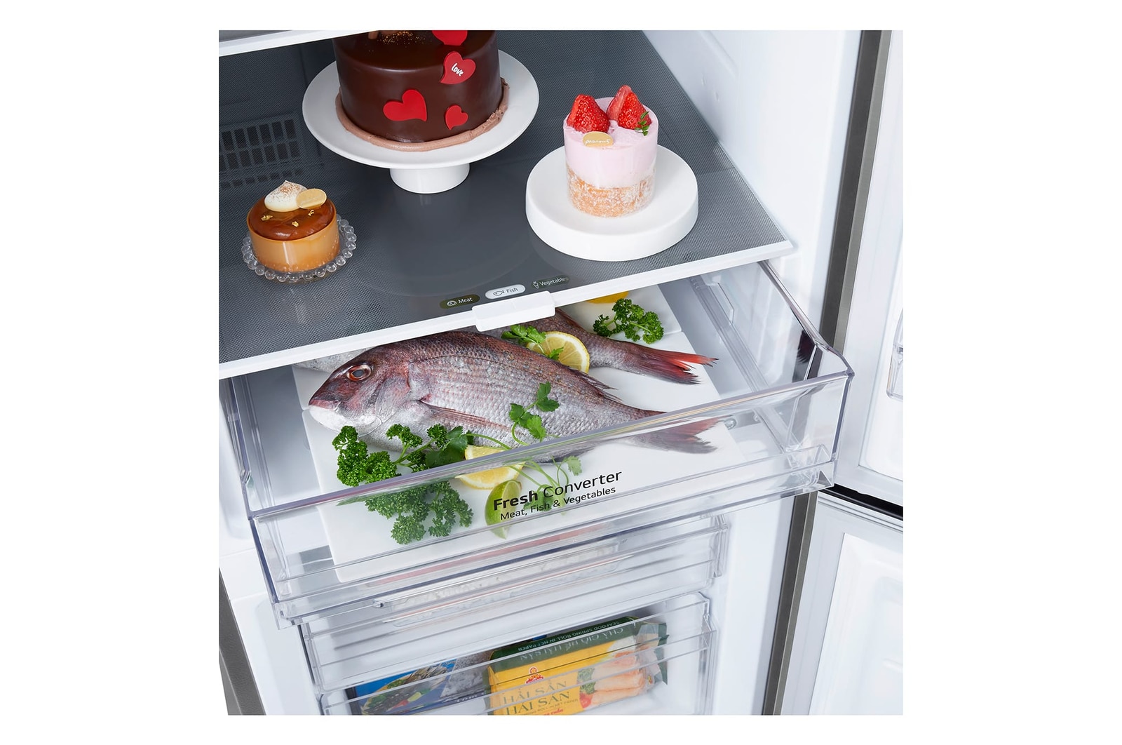 LG 335L Bottom Freezer Refrigerator with Smart Inverter Compressor in Prime Silver, GB-B3354PY