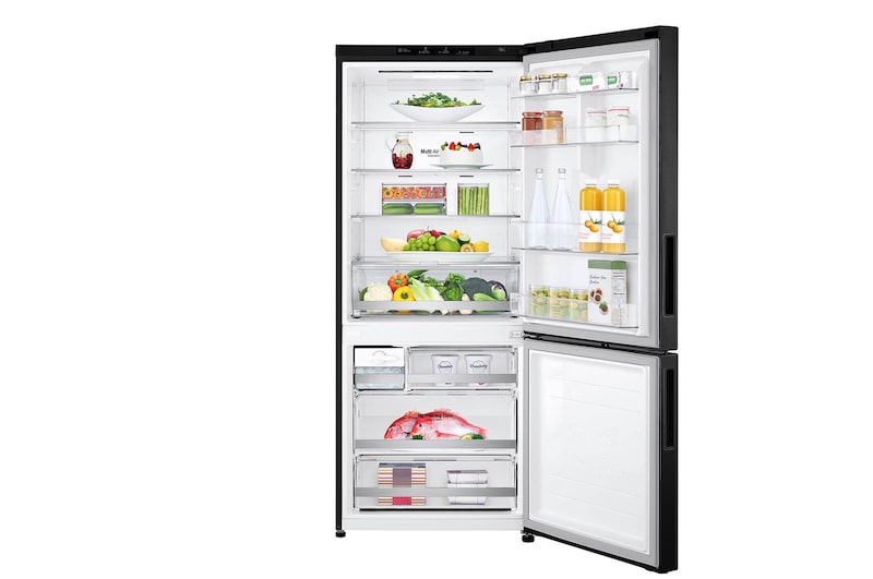 LG 421L Bottom Freezer Refrigerator with Smart Inverter Compressor™ in Matte Black, GB-B4215MC