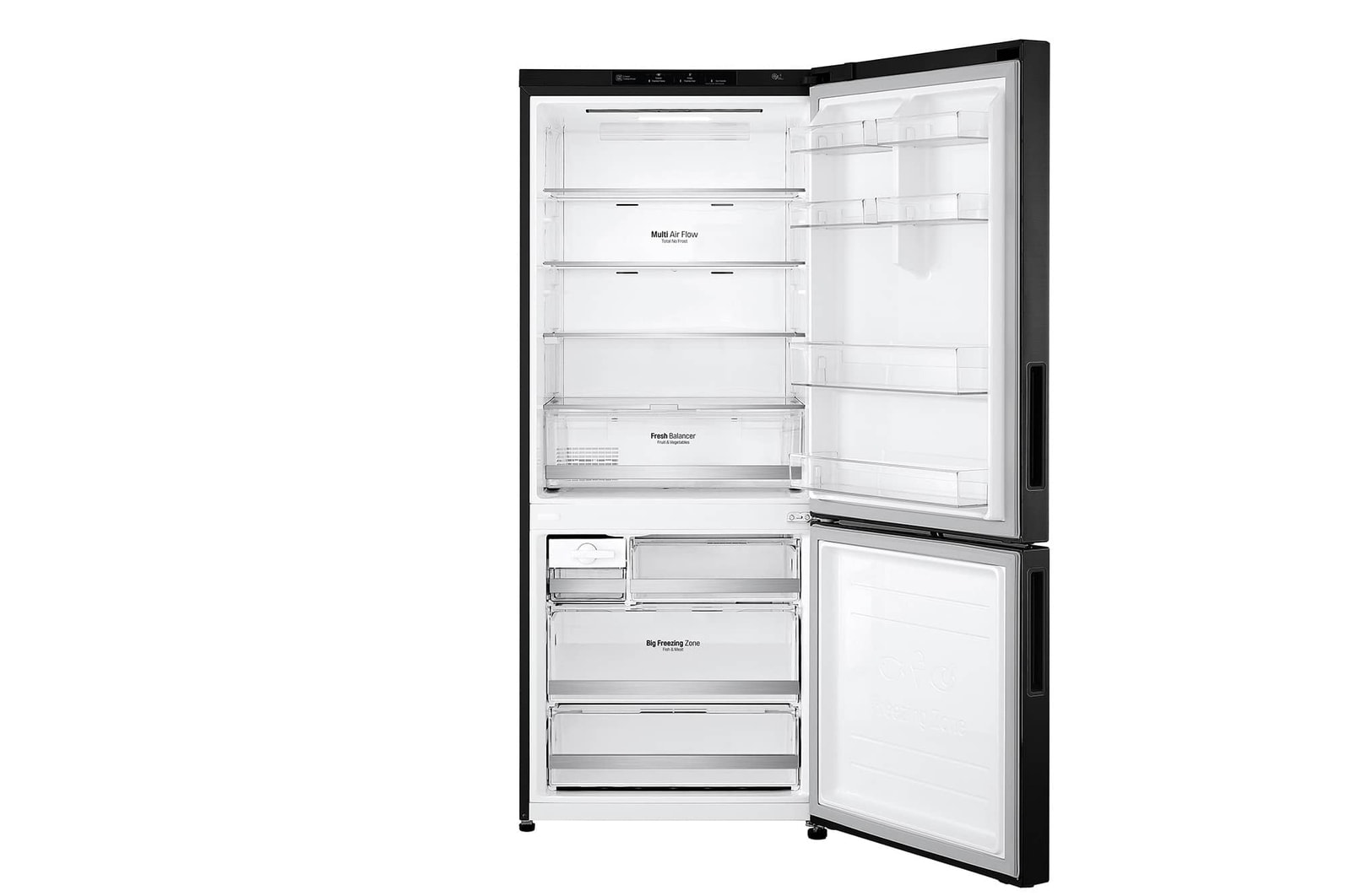 LG 421L Bottom Freezer Refrigerator with Smart Inverter Compressor™ in Matte Black, GB-B4215MC