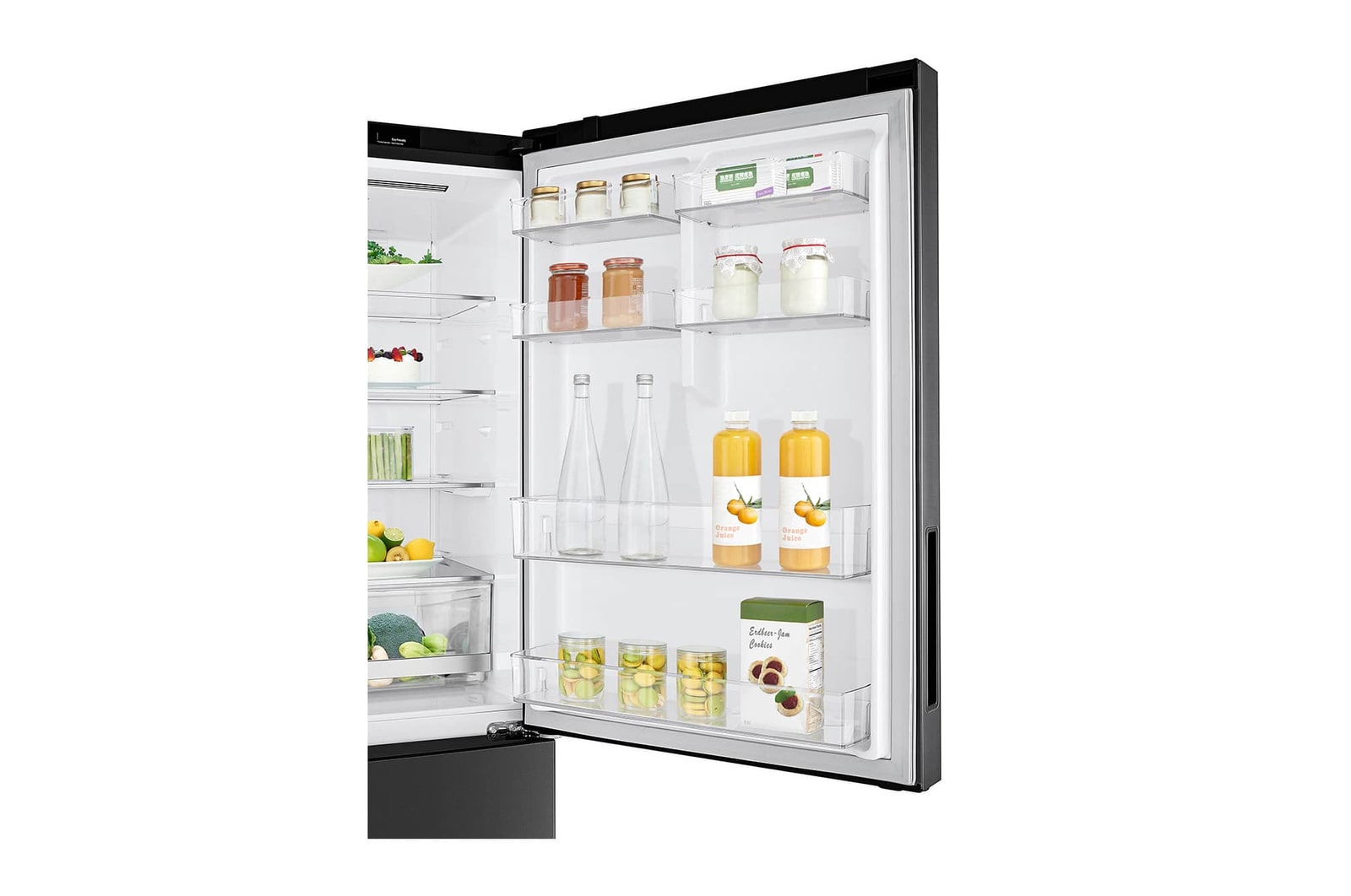 LG 421L Bottom Freezer Refrigerator with Smart Inverter Compressor™ in Matte Black, GB-B4215MC