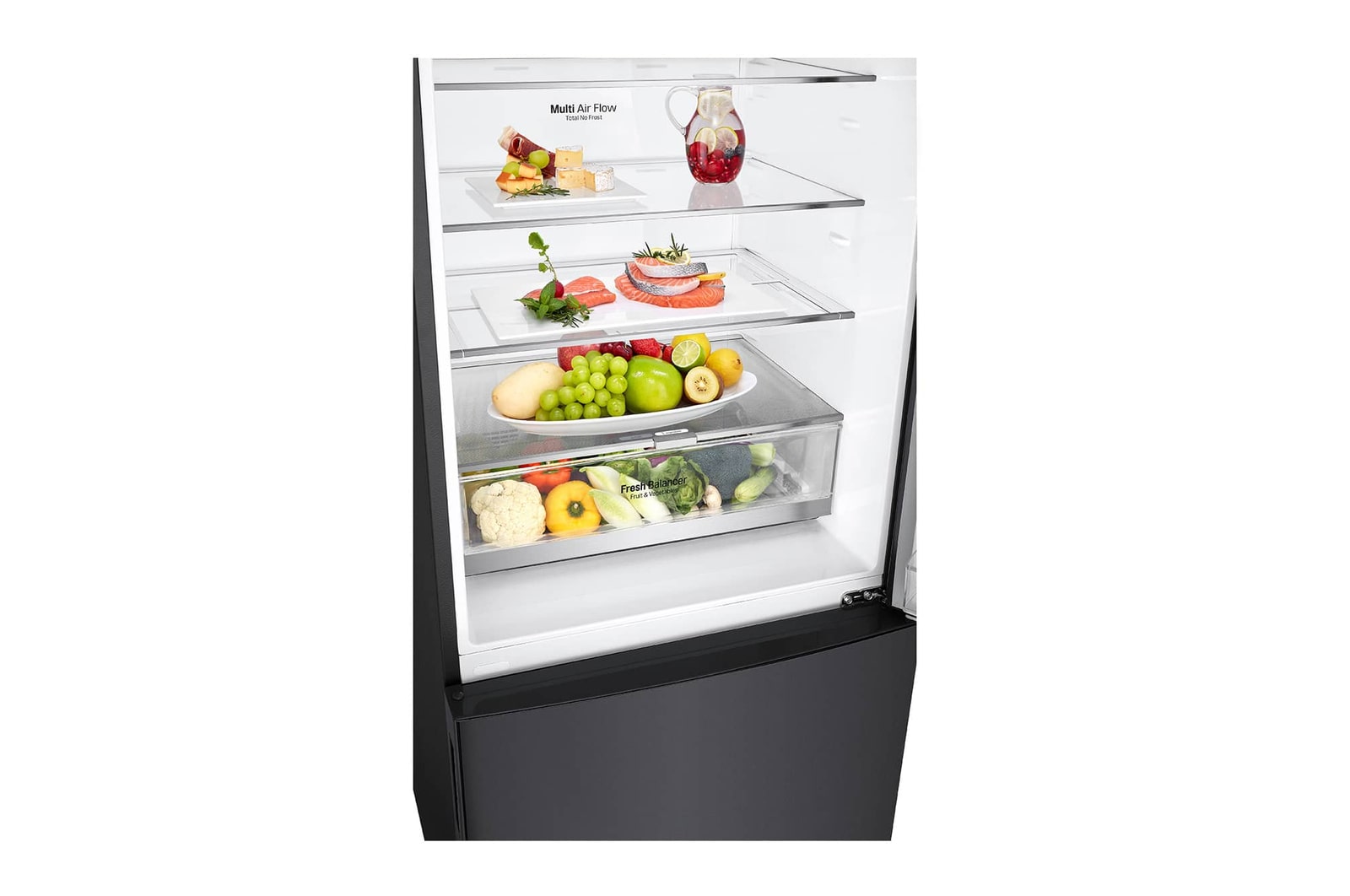 LG 421L Bottom Freezer Refrigerator with Smart Inverter Compressor™ in Matte Black, GB-B4215MC