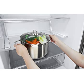 LG 421L Bottom Freezer Refrigerator with Smart Inverter Compressor™ in Prime Silver, GB-B4215PY