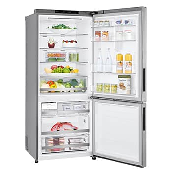 LG 421L Bottom Freezer Refrigerator with Smart Inverter Compressor™ in Prime Silver, GB-B4215PY