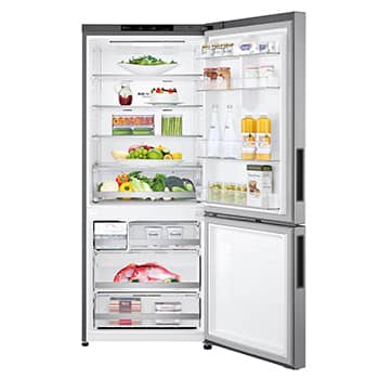 LG 421L Bottom Freezer Refrigerator with Smart Inverter Compressor™ in Prime Silver, GB-B4215PY