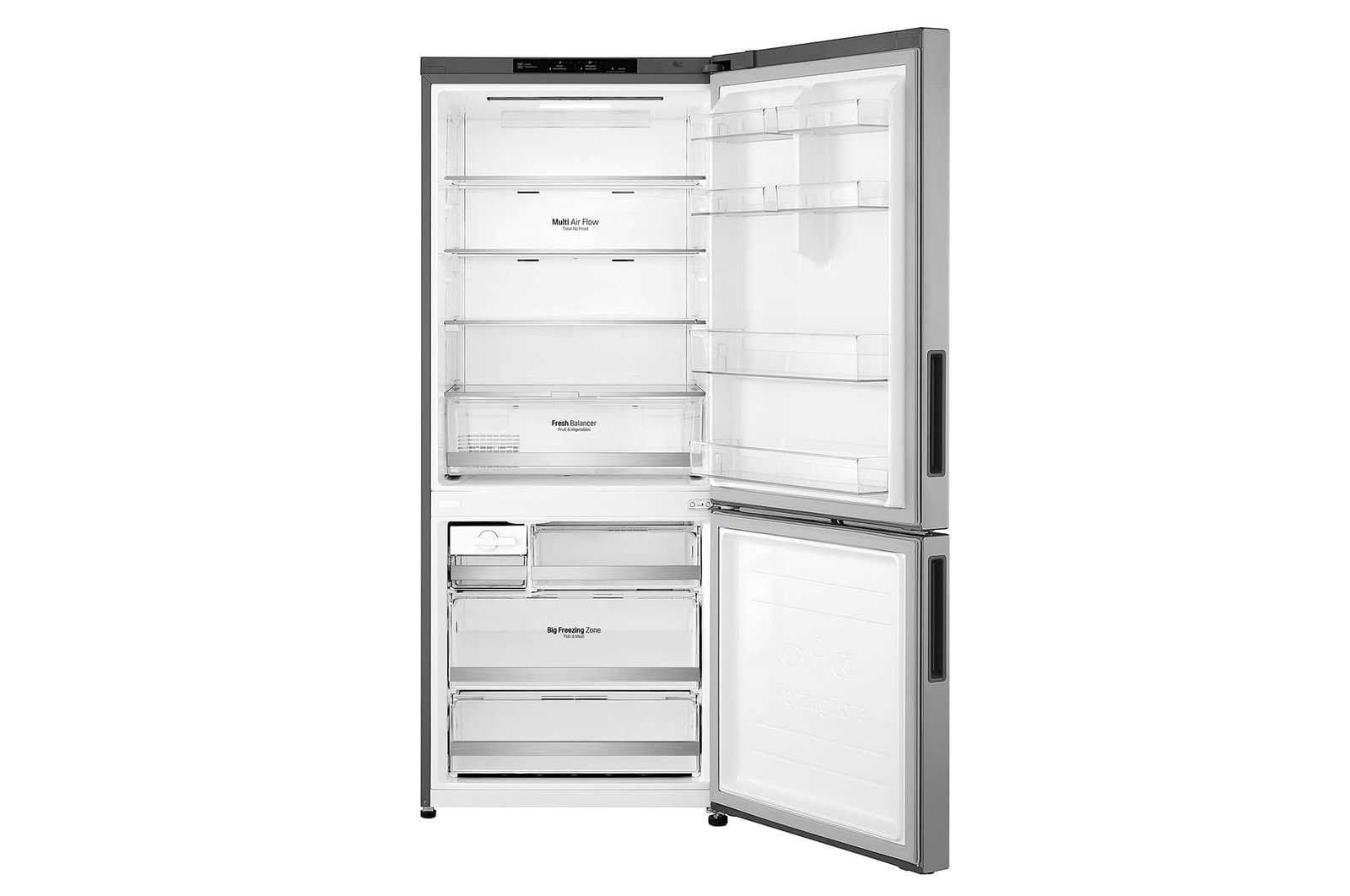 LG 421L Bottom Freezer Refrigerator with Smart Inverter Compressor™ in Prime Silver, GB-B4215PY