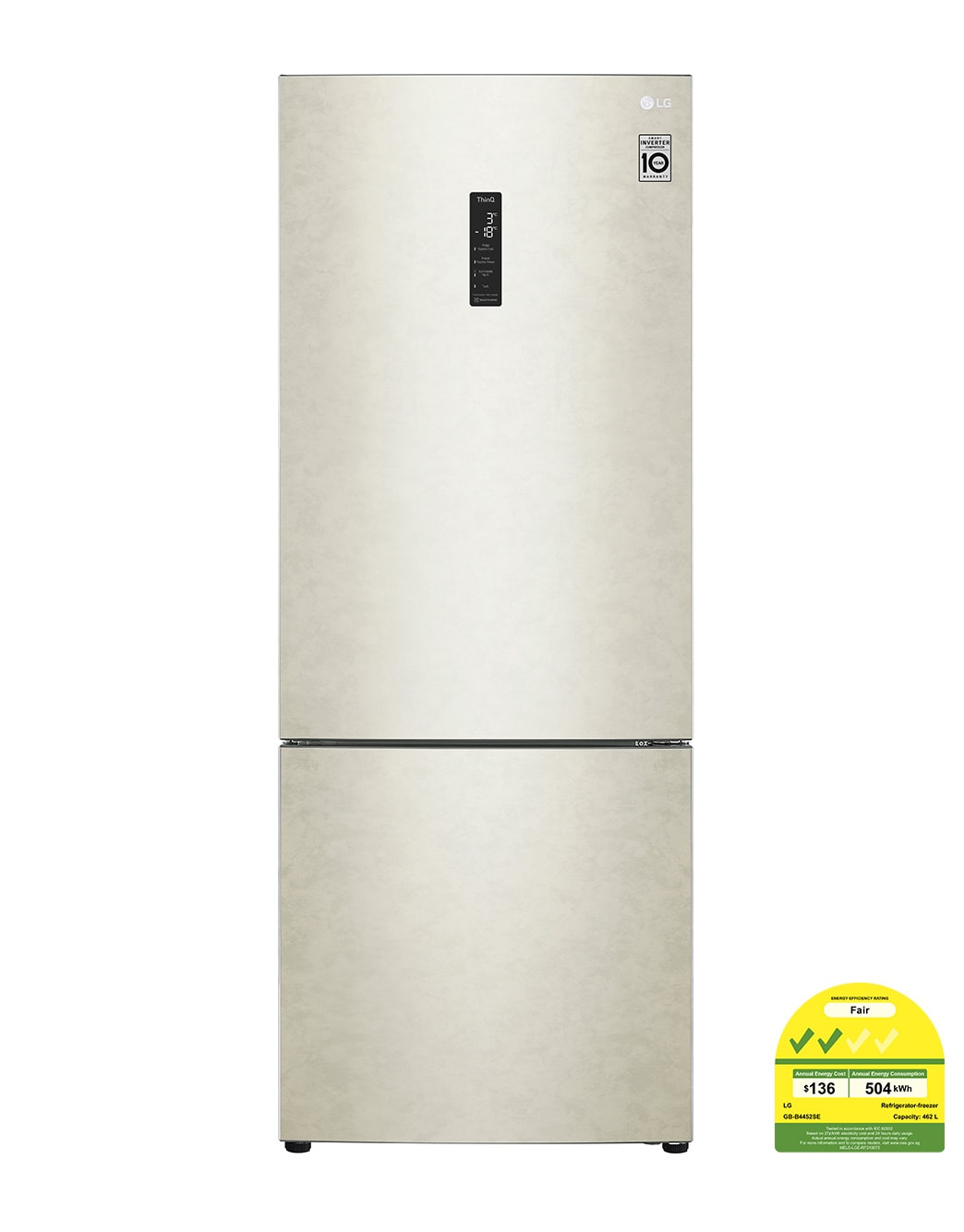 LG 冷蔵庫85L 462L Bottom Freezer in Platinum silver | LG SG