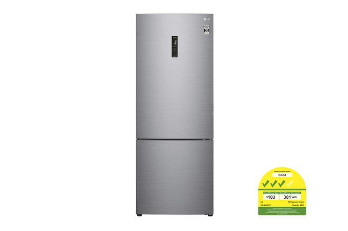 LG 462L Bottom Freezer with Smart Inverter Compressor in Prime Silver, GB-B4624PY