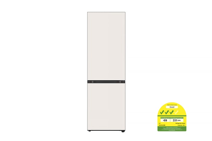LG 344L Bottom Freezer Refrigerator with Smart Inverter Compressor™ in Cream Beige (Glass), GB-B3445BE