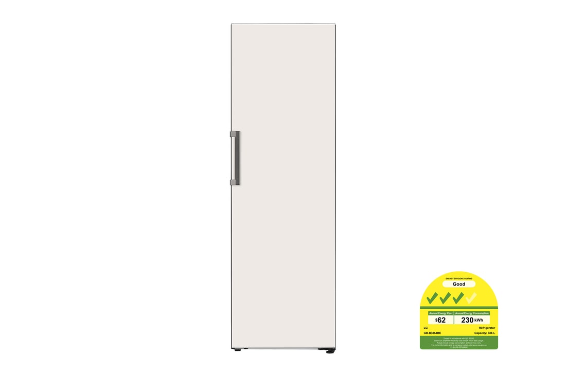 LG 386L 1 Door Refrigerator with Smart Inverter Compressor in Glass Beige, GB-B3864BE