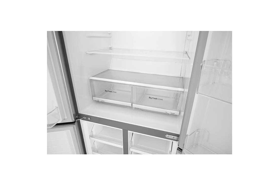 LG 464L Multi Door Refrigerator with Smart Inverter Compressor™ in Platinum Silver, GF-B4533PZ