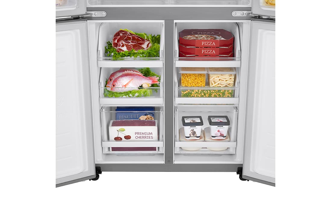 LG 464L Multi Door Refrigerator with Smart Inverter Compressor™ in Platinum Silver, GF-B4533PZ