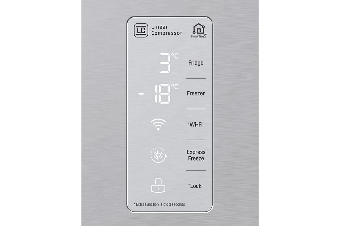 LG 464L Multi Door Refrigerator with Smart Inverter Compressor™ in Platinum Silver, GF-B4533PZ