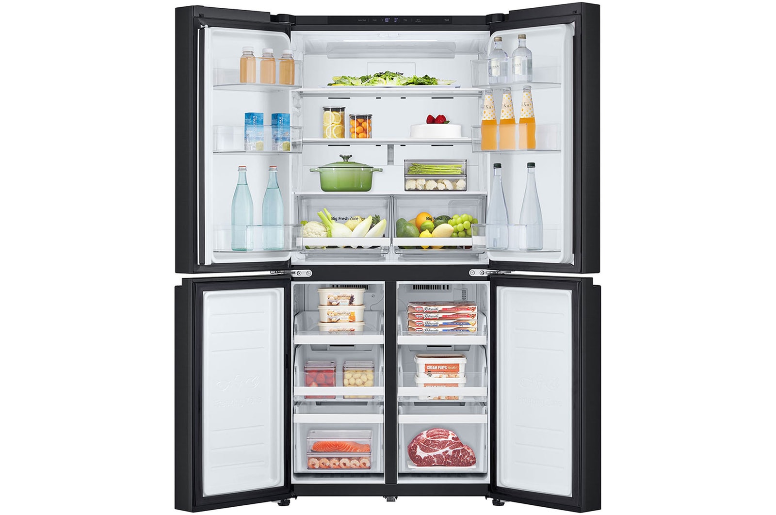 LG 464L Multi Door Refrigerator with Smart Inverter Compressor™ in Essence Matte Black, GF-B4544EP