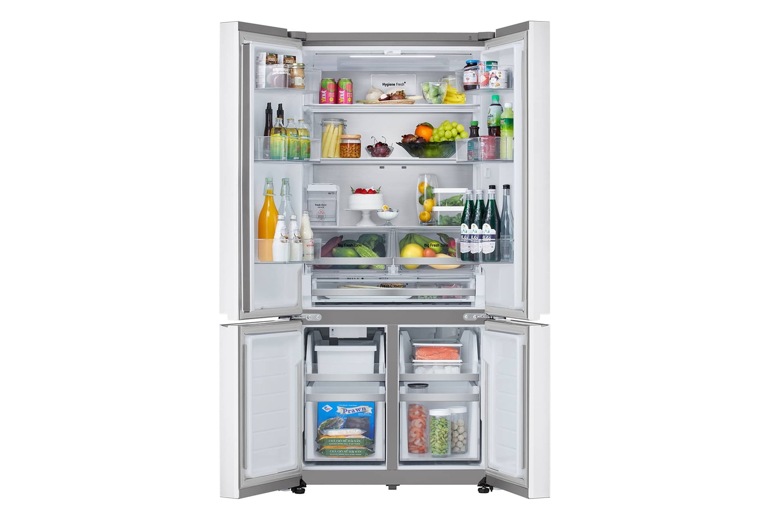 LG 611L Multi Door Refrigerator in White Glass Finish, GF-B6174TW