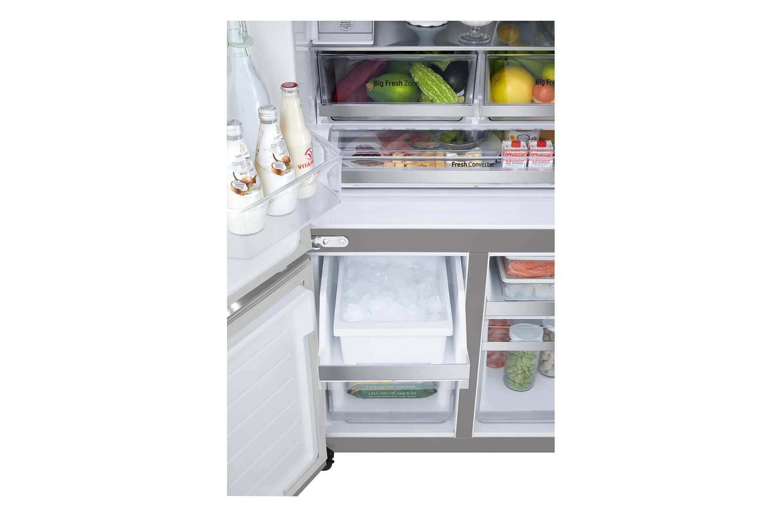 LG 611L Multi Door Refrigerator in White Glass Finish, GF-B6174TW