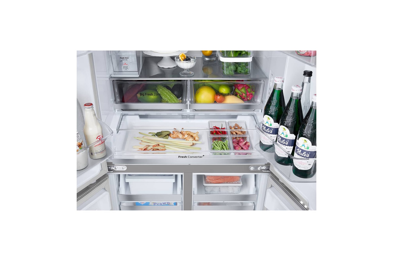 LG 611L Multi Door Refrigerator in White Glass Finish, GF-B6174TW