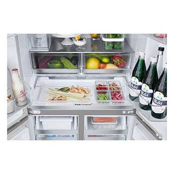 LG 611L Multi Door Refrigerator in White Glass Finish, GF-B6174TW