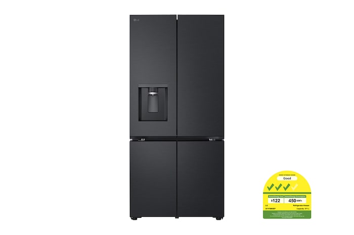 Front view of 570L Multi-door Refrigerator Essence Black Steel with LinearCooling™, DoorCooling+™, FRESHConverter+™ (GF-F5885EP.AEPQESL)
