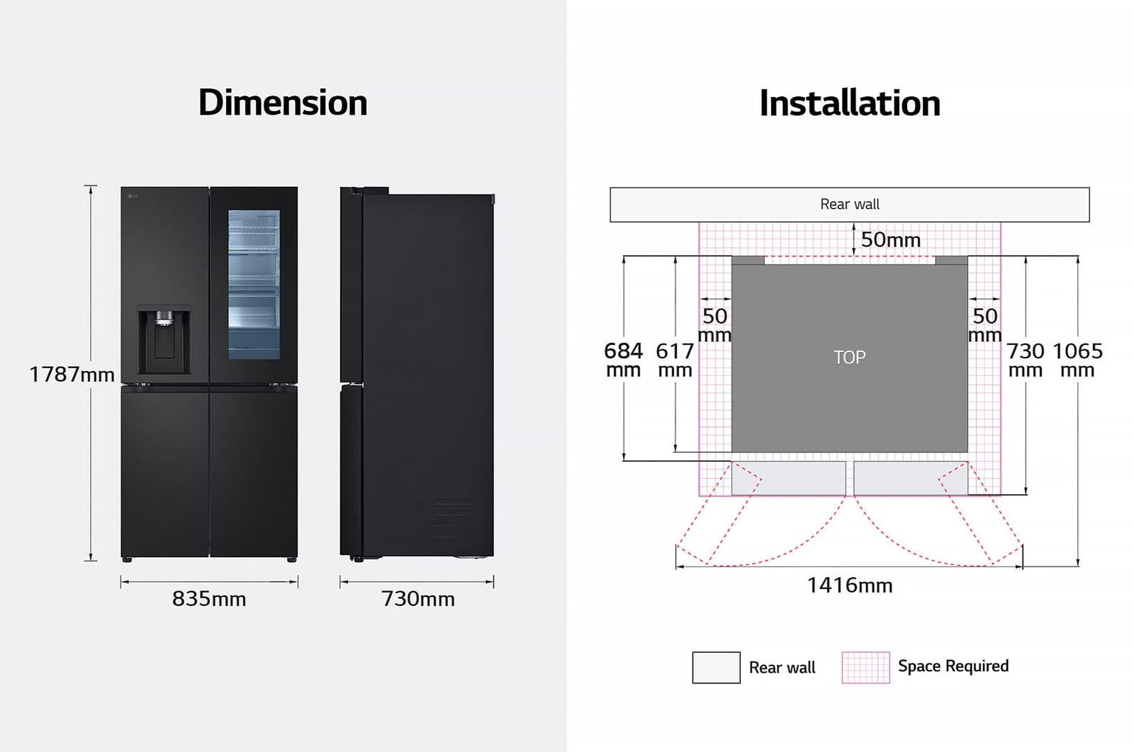 LG 508L InstaView® Refrigerator in Essence Matte Black, GF-G4534EP