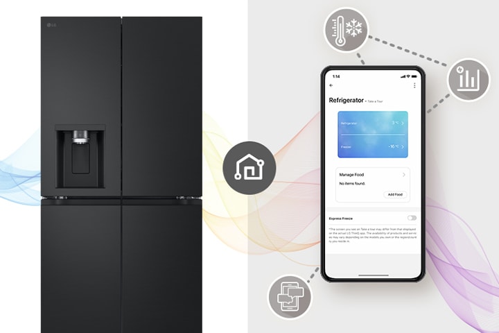  There's a refrigerator and mobile phone.