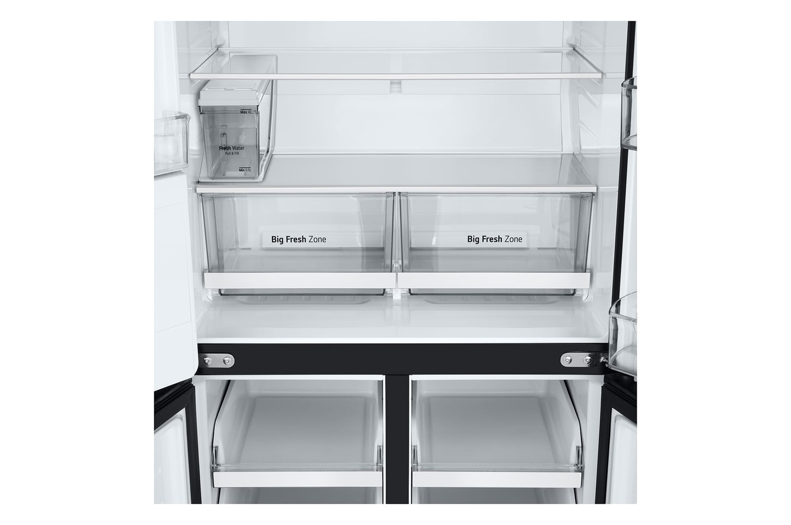 LG 427L Multi Door Refrigerator with Smart Inverter Compressor™ in Essence Matte Black, GF-L4534EP