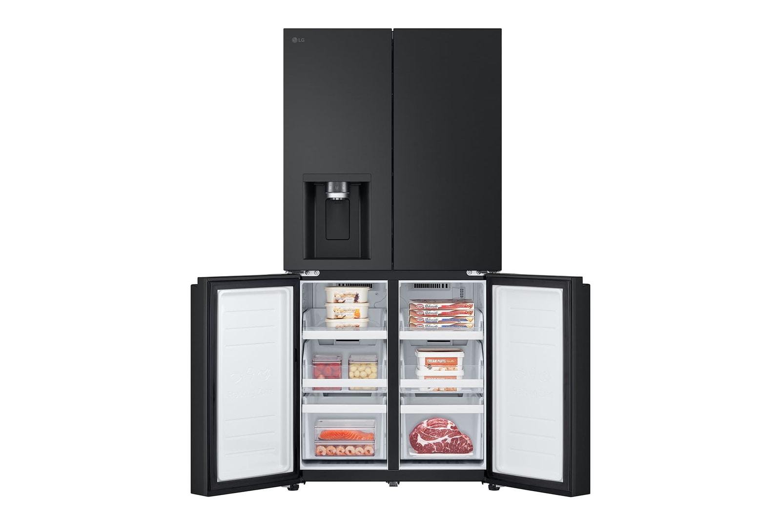 LG 427L Multi Door Refrigerator with Smart Inverter Compressor™ in Essence Matte Black, GF-L4534EP