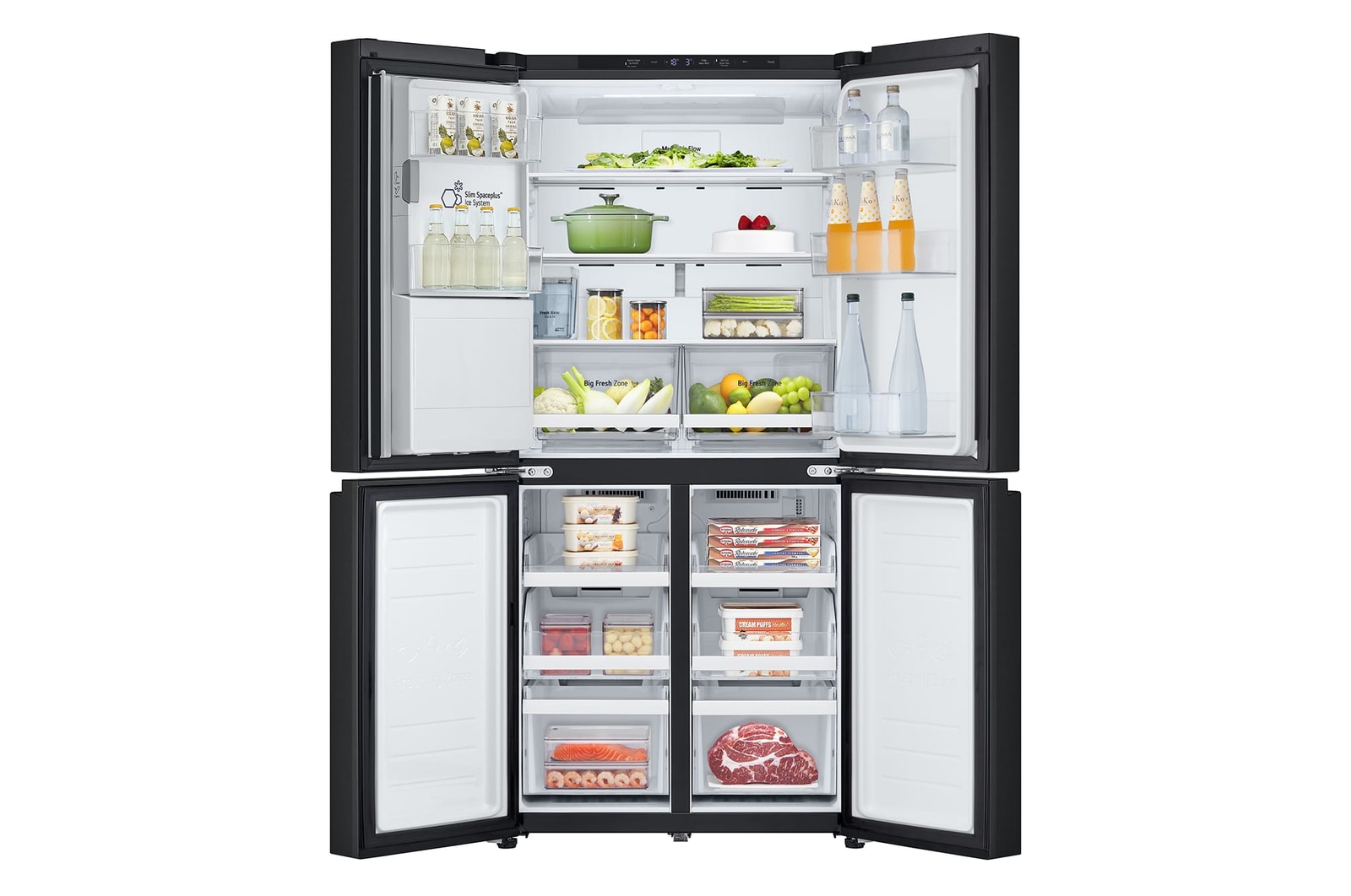 LG 427L Multi Door Refrigerator with Smart Inverter Compressor™ in Essence Matte Black, GF-L4534EP