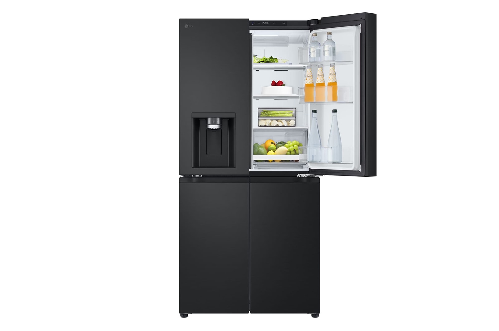 LG 427L Multi Door Refrigerator with Smart Inverter Compressor™ in Essence Matte Black, GF-L4534EP