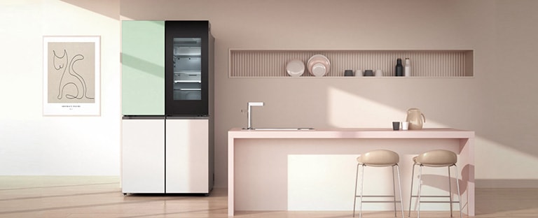 It shows combination of 4 colors : Beige, Silver, Pink and Mint of mist glass.