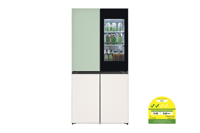 LG 527L Smart Inverter Compressor™ Refrigerator in Mint Beige Glass, GF-Q5143GE