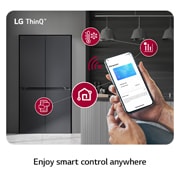 LG 601L Multi Door Refrigerator with Smart Inverter Compressor™ in Essence Black Steel, GF-B6014EV
