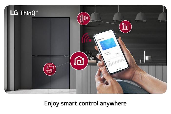 LG 601L Multi Door Refrigerator with Smart Inverter Compressor™ in Essence Black Steel, GF-B6014EV