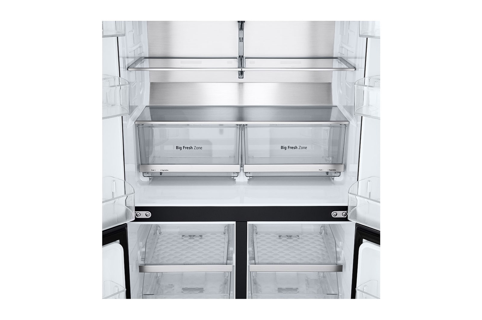 LG 601L Multi Door Refrigerator with Smart Inverter Compressor™ in Essence Black Steel, GF-B6014EV
