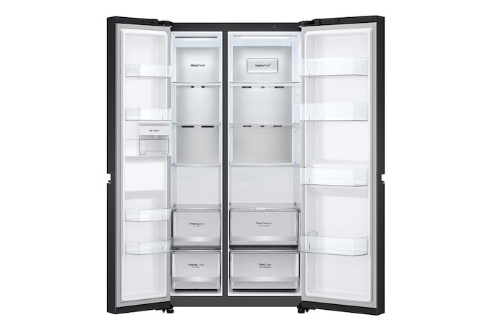 LG 647L Side by Side Refrigerator with Smart Inverter Compressor™ in Essence Matte Black, GS-B6473EP