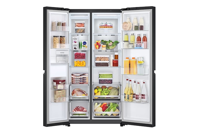 LG 647L Side by Side Refrigerator with Smart Inverter Compressor™ in Essence Matte Black, GS-B6473EP