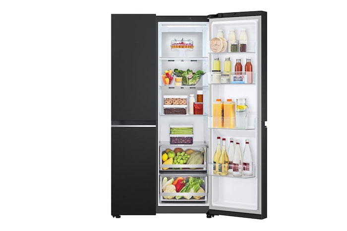 LG 647L Side by Side Refrigerator with Smart Inverter Compressor™ in Essence Matte Black, GS-B6473EP