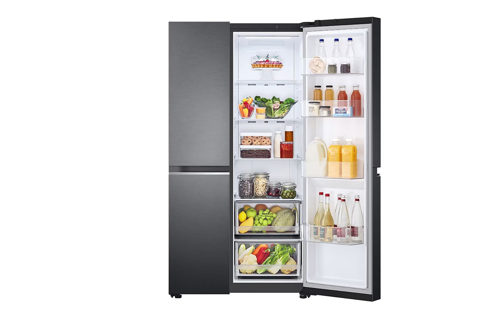 LG 647L Side-By-Side Fridge with Smart Inverter Compressor™ in Matte Black, GS-B6473MC