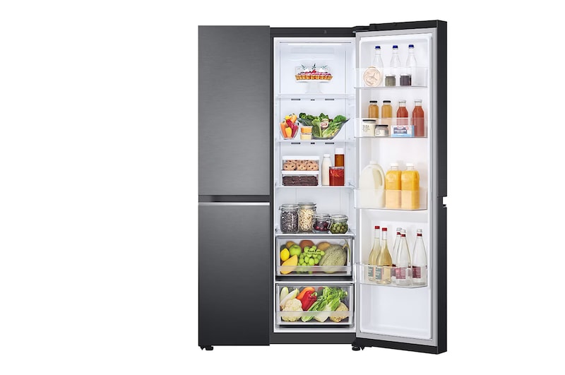 LG 647L Side-By-Side Fridge with Smart Inverter Compressor™ in Matte Black, GS-B6473MC