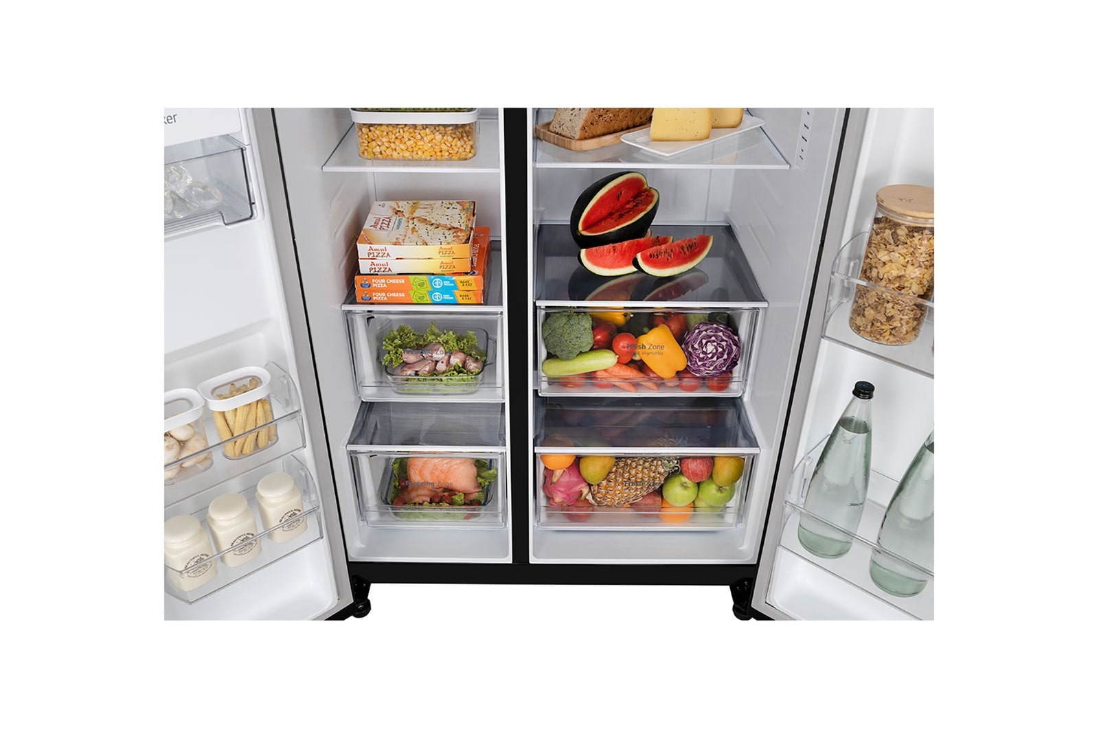 LG 647L Side-By-Side Fridge with Smart Inverter Compressor™ in Matte Black, GS-B6473MC