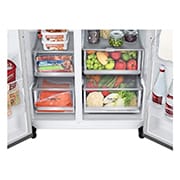 LG 647L Side by Side Refrigerator with Smart Inverter Compressor™ in Prime Silver, GS-B6473PY
